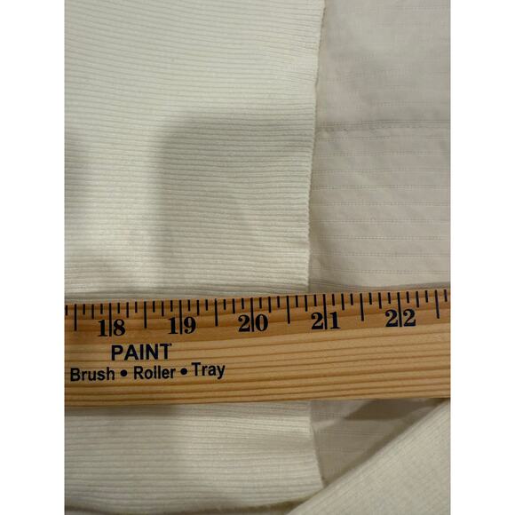 Hyfve Sweater Womens L Ivory Holiday Party Knit Sequin Fringe Sleeve Mock Neck - Picture 9 of 11